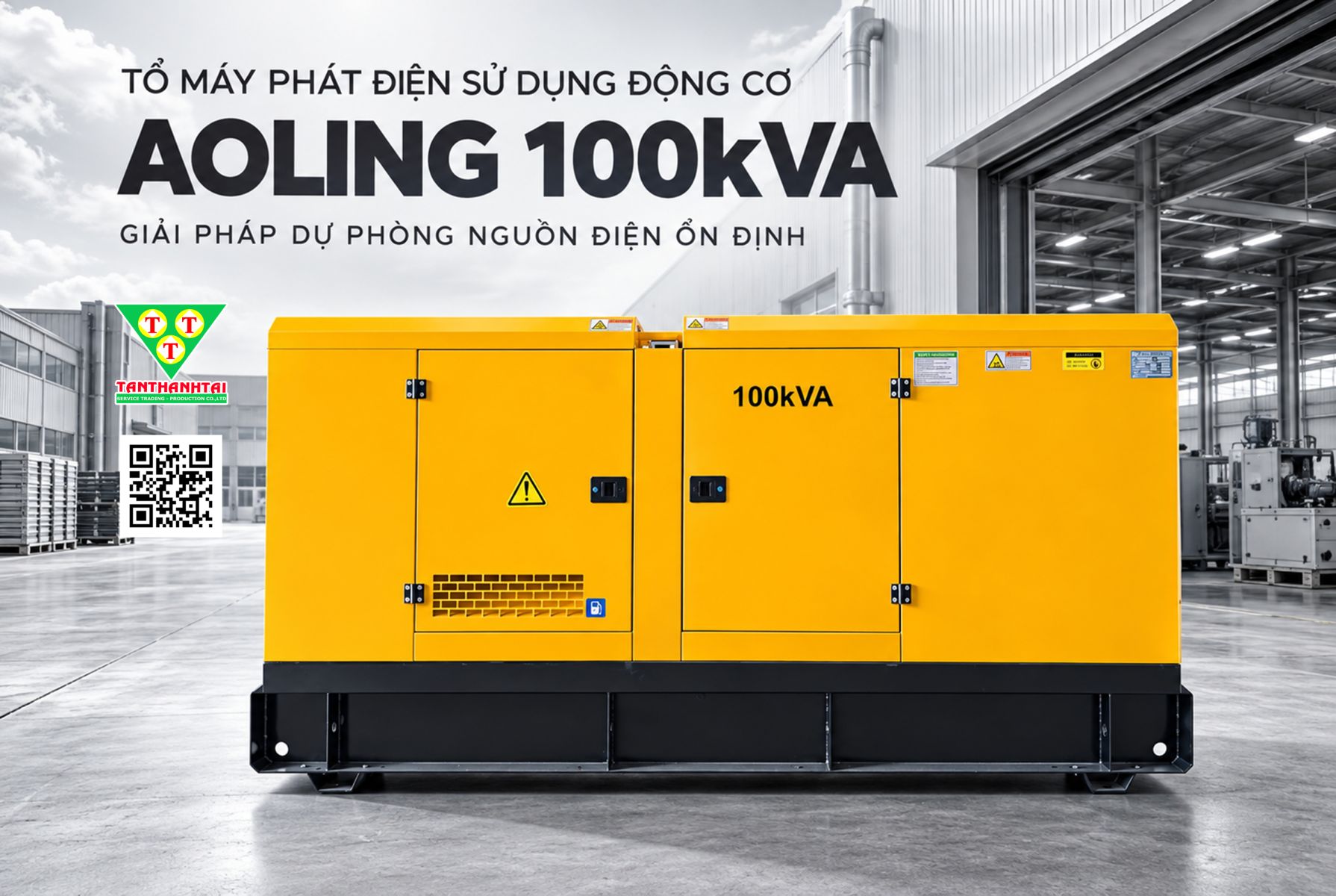 TỔ MÁY PHÁT ĐIỆN AOLING 100kVA - GIẢI PHÁP NGUỒN ĐIỆN DỰ PHÒNG ỔN ĐỊNH